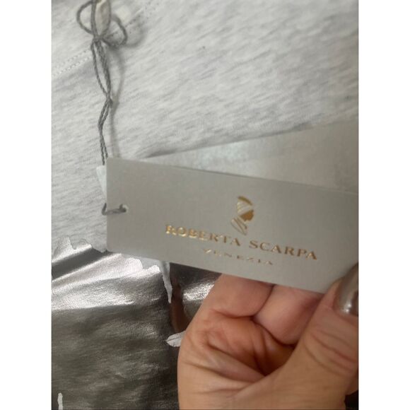 Roberta Scarpa Silver Foil Heart T Shirt NEW NWT - Picture 6 of 7